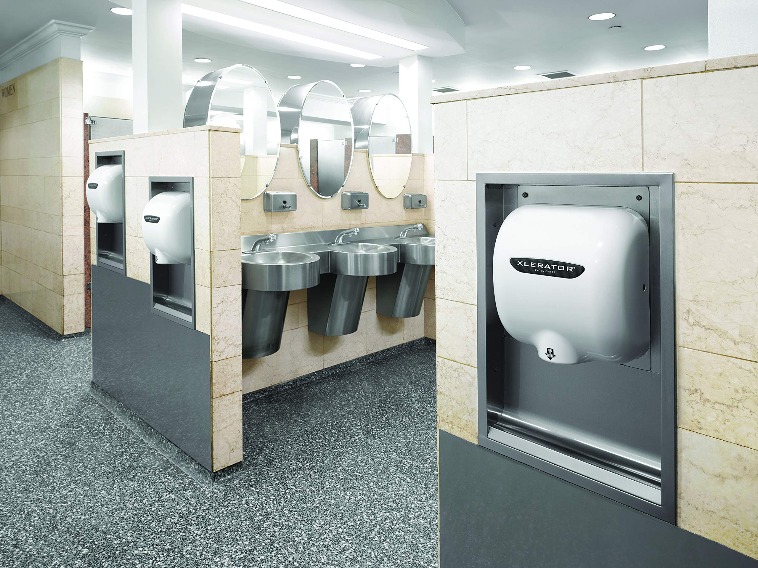 XLERATOR XL-WX High-Speed Automatic Hand Dryer - White Cover, 1.1 Noise Reduction Nozzle, 5.5A, 277V - Ideal for Restrooms, Hotels, and Commercial Spaces