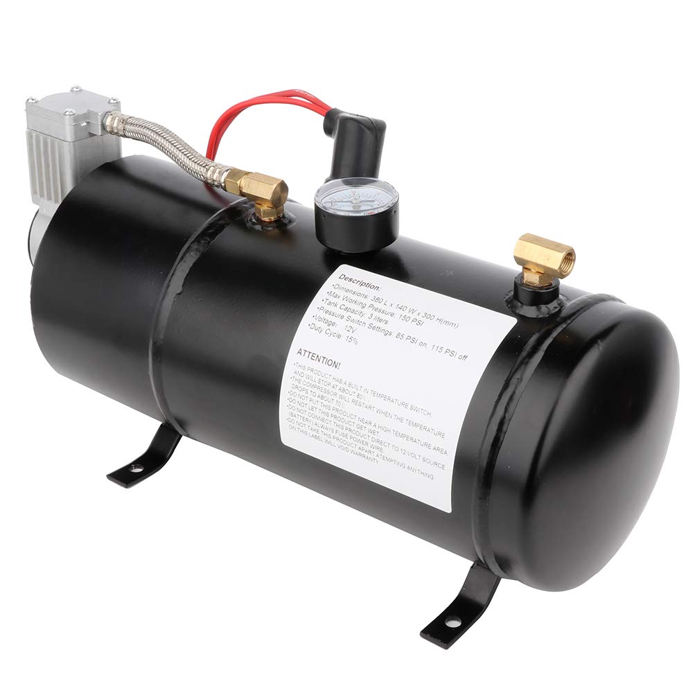 4 Trumpet Train Air Horn Kit with 150 PSI Air Compressor & Tank System - 12V Heavy Duty for Trucks, Cars, Boats & Vans | Perfect for Emergency Alerts, Vehicle Safety & Sporting Events