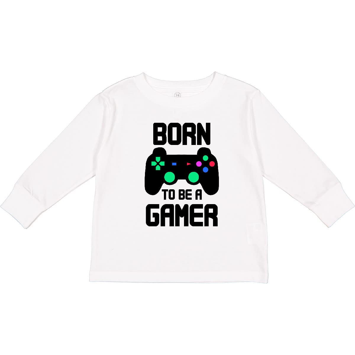 Inktastic Born to Be a Gamer with Controller Toddler Long Sleeve T-Shirt | Cute Gaming Graphic Tee for Baby Boys & Girls | Perfect for Playtime & Family Game Nights