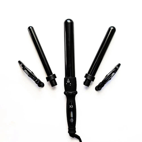 H2D Black X3 Professional Curling Wand - 1.25 Inch Ceramic Tourmaline Hair Curler for Long Lasting Waves & Curls - Perfect for Salon Quality Styling at Home, Weddings & Special Events
