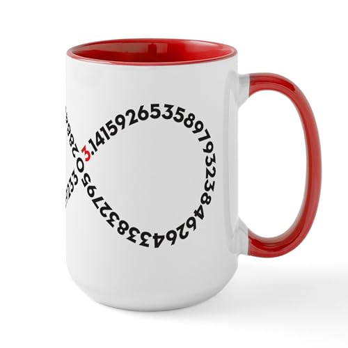 White/Red Inside - Infinity Pi Large Mug