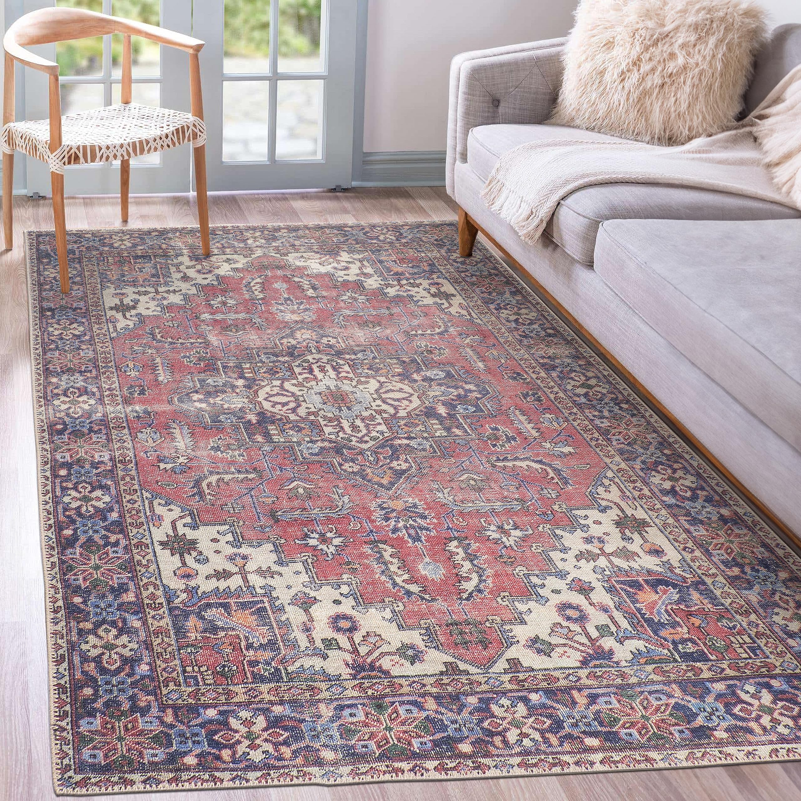 Bellini Rugs Machine Washable Non-Slip Area Rug - 3' x 5' Soft Living Room & Kitchen Rug, Pet-Friendly Entryway Floor Mat for Home Decor | Perfect for High-Traffic Areas & Family Spaces