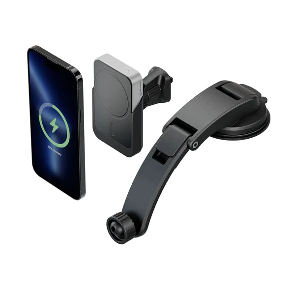 Matrix Universal Magnetic Car Charger & 5000mAh Power Bank - Air Vent & Dashboard Mount for iPhone, Samsung, Android Phones - Perfect for Road Trips, Commuting & Travel