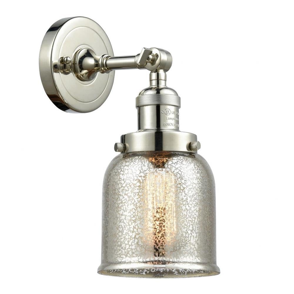 Innovations 203-PN-G58 Single Light Wall Sconce in Polished Nickel - Perfect for Bedroom, Hallway, and Entryway Lighting