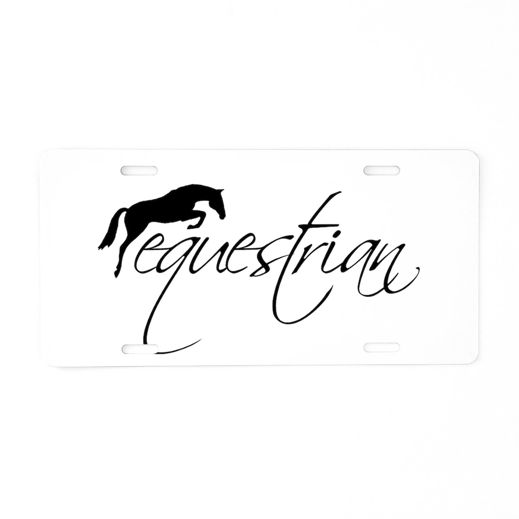 Equestrian Jumper Black Aluminum License Plate - Front Vanity Tag for Cars & Trucks - Perfect for Horse Lovers & Equestrian Enthusiasts - Show Your Passion on the Road
