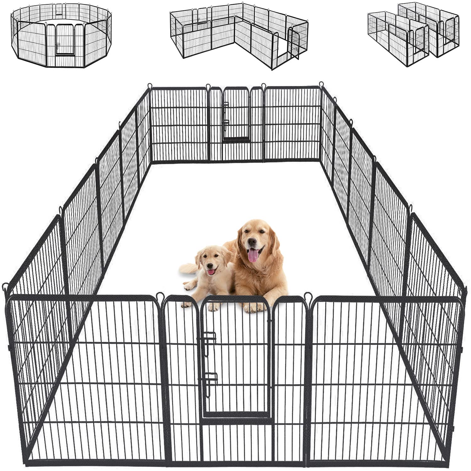 BestPet Heavy Duty Dog Playpen - Extra Large 8/16 Panel Indoor & Outdoor Exercise Pen, 24