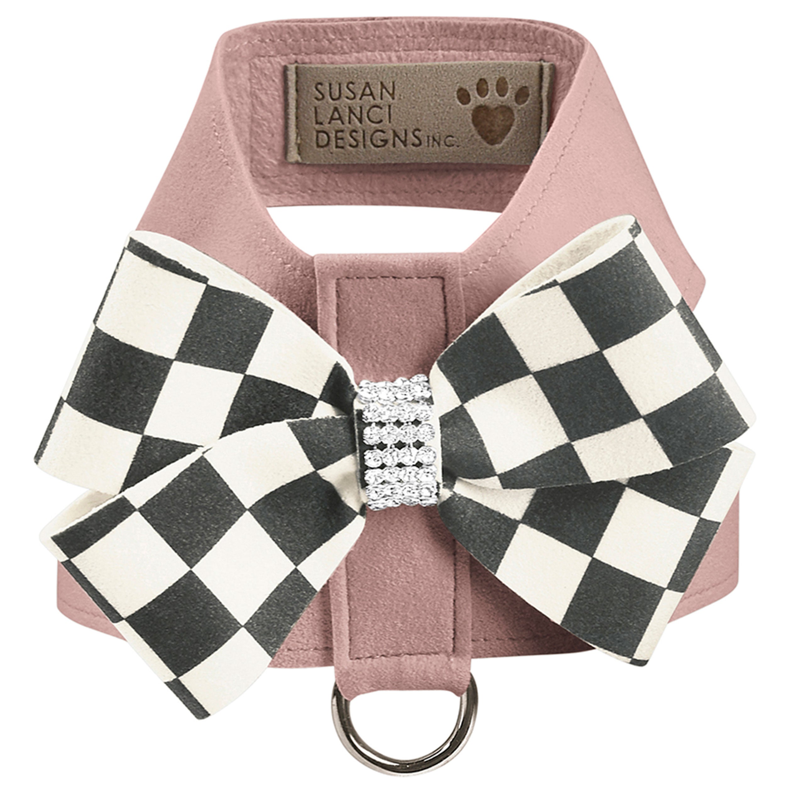 Windsor Check Nouveau Bow Tinkie Dog Harness - Stylish & Comfortable Pet Accessory for Small Dogs, Perfect for Walks & Outdoor Adventures