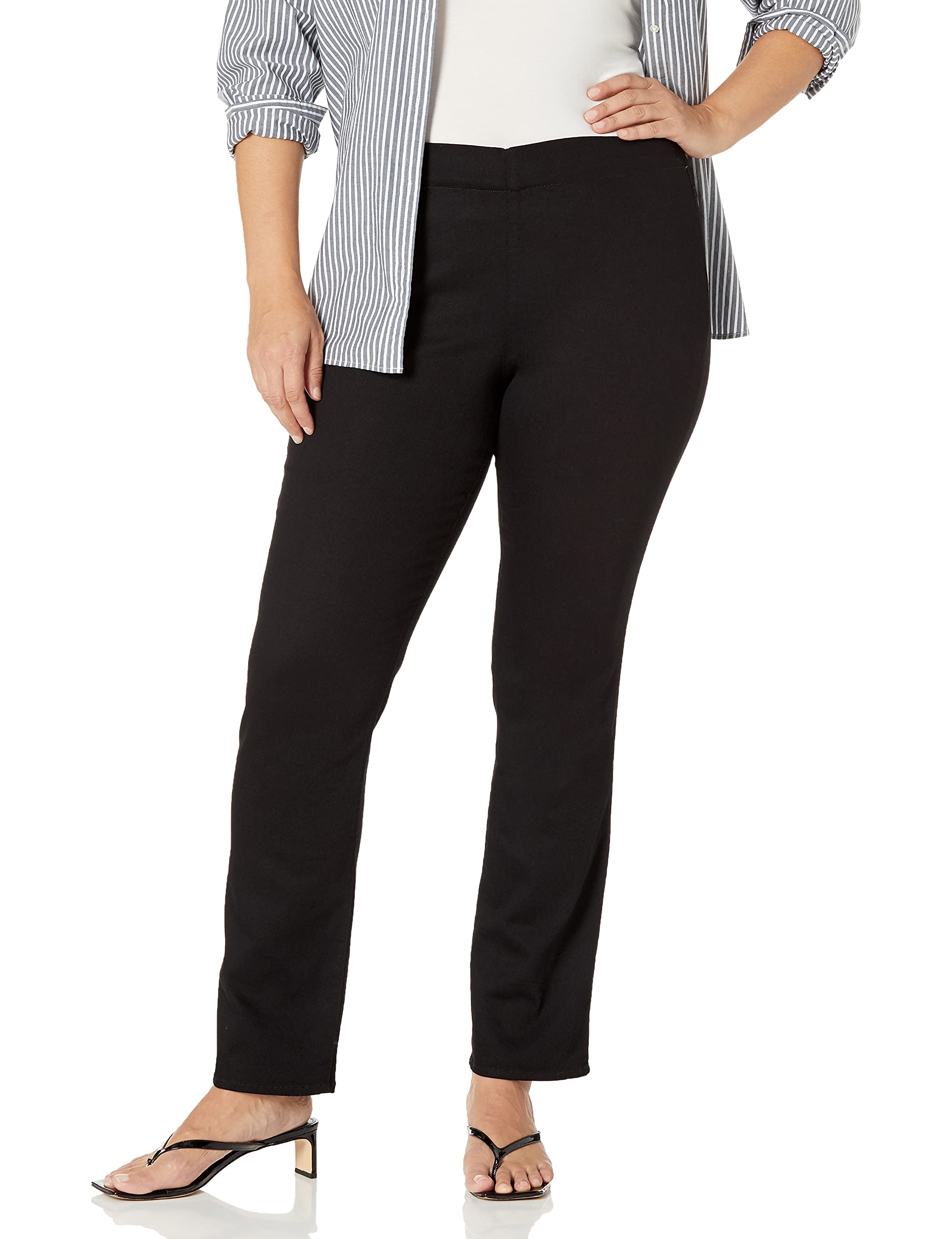 NYDJ Plus Size Straight Jeans for Women - Comfortable Pull-On Style for Everyday Wear