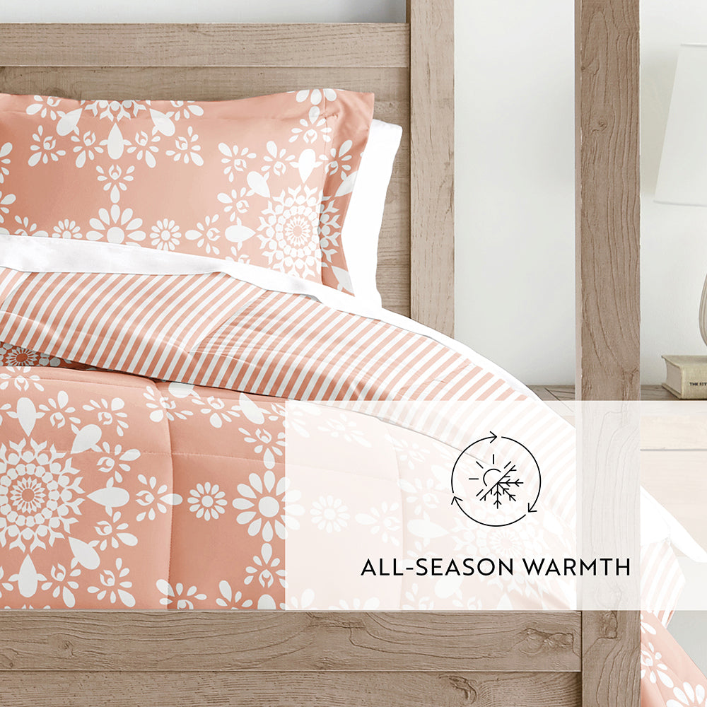 Soft & Cozy Patterned Down Alternative Comforter Set - All-Season Hypoallergenic Bedding - Perfect for Master Bedroom, Guest Room & Dorm Decor
