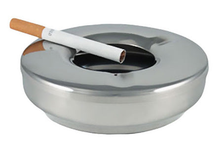 2-Piece Stainless Steel Ashtray Set - 4 Inch Diameter for Cigarettes & Cigars - Perfect for Outdoor Patio, Smoking Lounge & Home Use