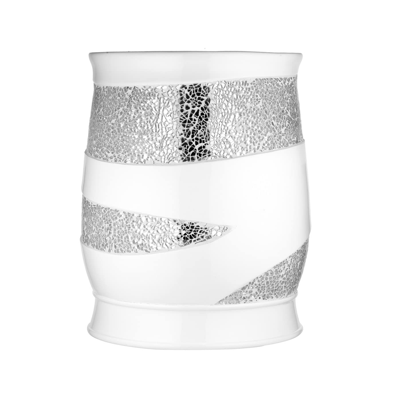 Premium 5-Piece Bathroom Accessory Set - Soap Dispenser, Toothbrush Holder, Tumbler, Waste Bin & Tissue Box (White) | Modern Bathroom Organization for Home & Hotel Use