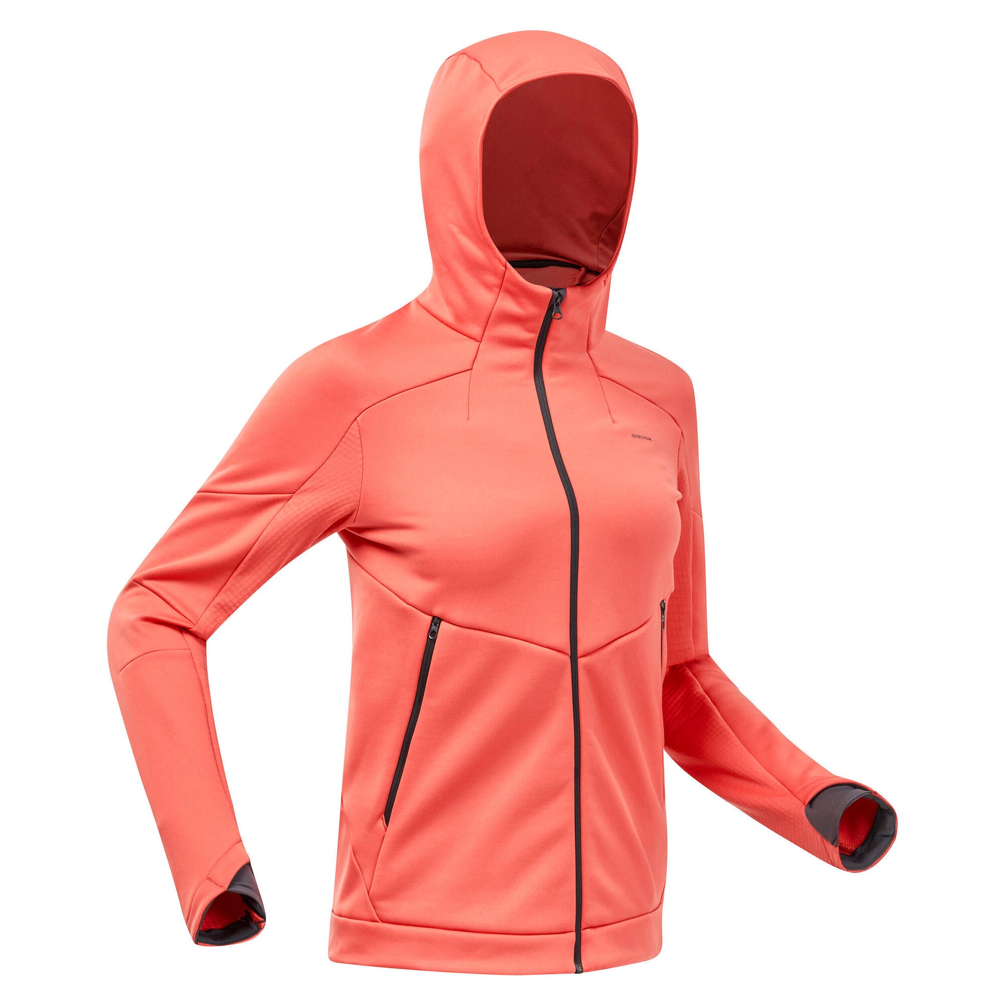 Quechua Women's MH520 Hooded Fleece Jacket - Lightweight Warm Hiking Pullover for Outdoor Adventures & Travel