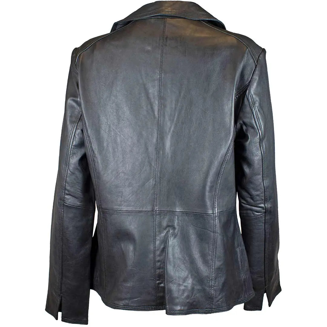 BOL Women's Classic Open Collar Leather Jacket – Stylish Faux Leather Motorcycle Jacket for Casual Outfits & Fall Fashion
