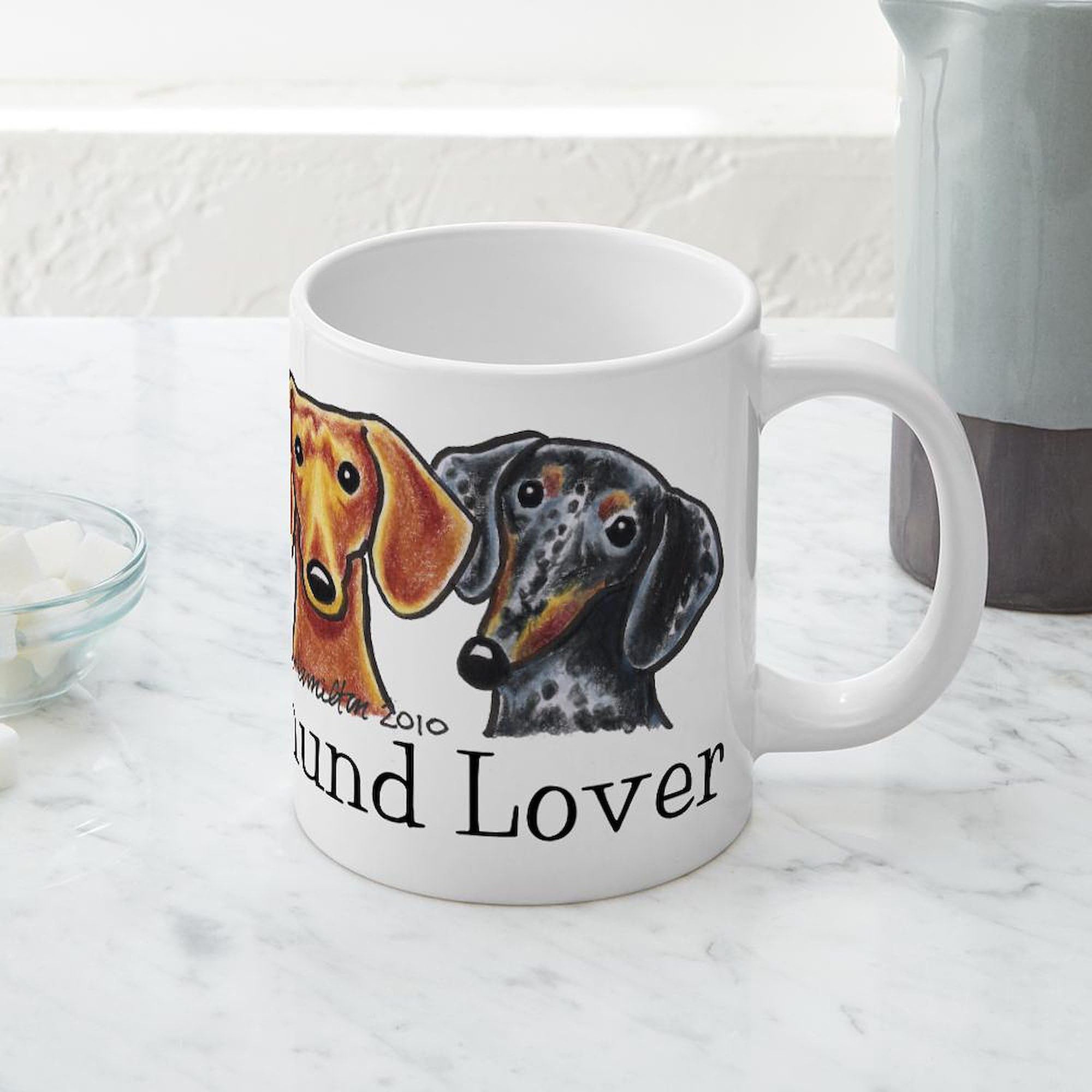 Dachshund Lover Coffee Mug - 20 oz Large Ceramic Mega Cup for Tea & Hot Drinks - Perfect Gift for Dog Lovers, Home & Office Use