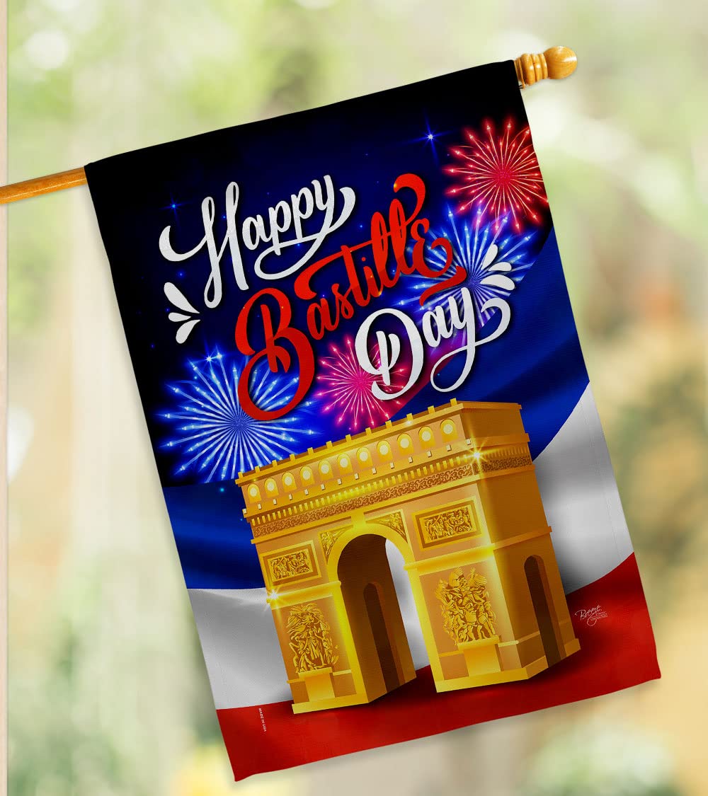 Bastille Day French Flag Set - Double-Sided Garden Decor for National Celebration