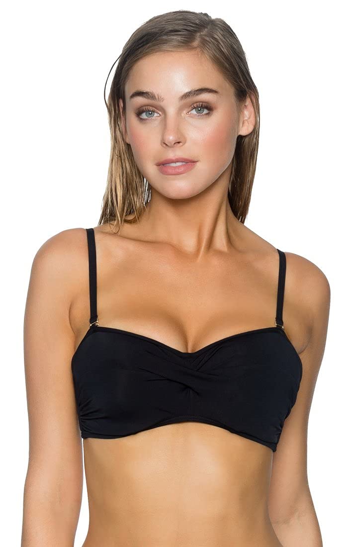 Sunsets Women's Underwire Twist Bandeau Bikini Top with Foam Pads - Sexy Swimwear for Beach, Pool & Vacation - Comfortable Push Up Bikini Top for Summer