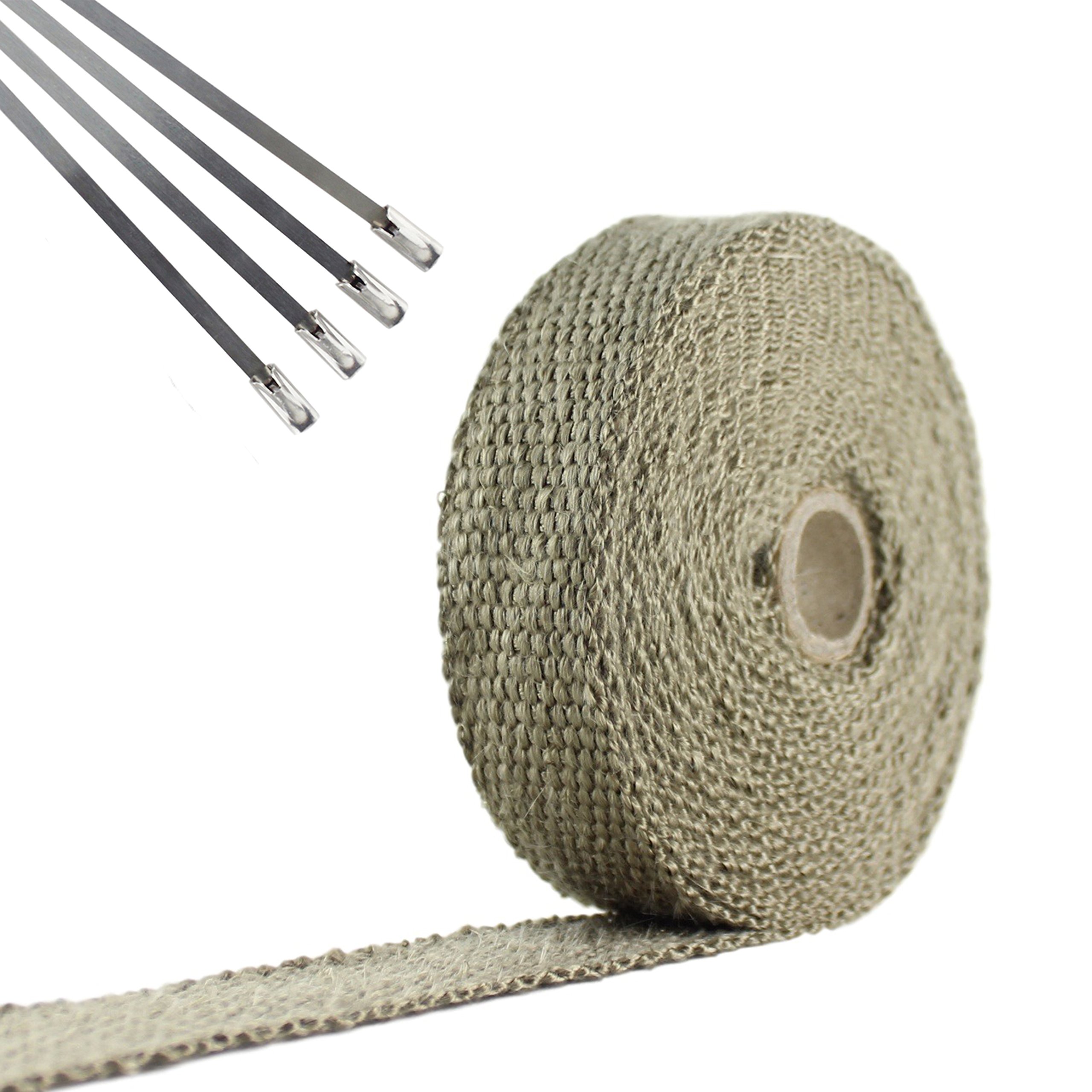 High-Temperature Exhaust Pipe Wrap - Heat Shield Tape for Automotive & Motorcycle (Fiberglass, Basalt, Titanium, Vermiculite, Foil Faced) - Perfect for Engine Protection & Performance Enhancement