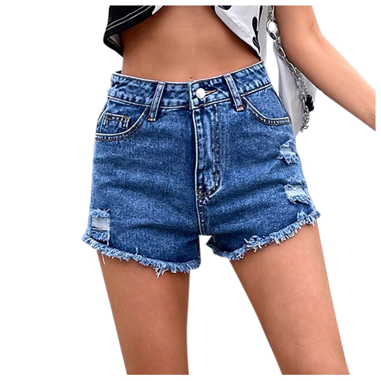Qvkarw Women's Fashion Overalls - Casual Denim Shorts with Pockets for Women | Trendy & Comfortable Outfit for Summer, Outdoor Activities & Streetwear