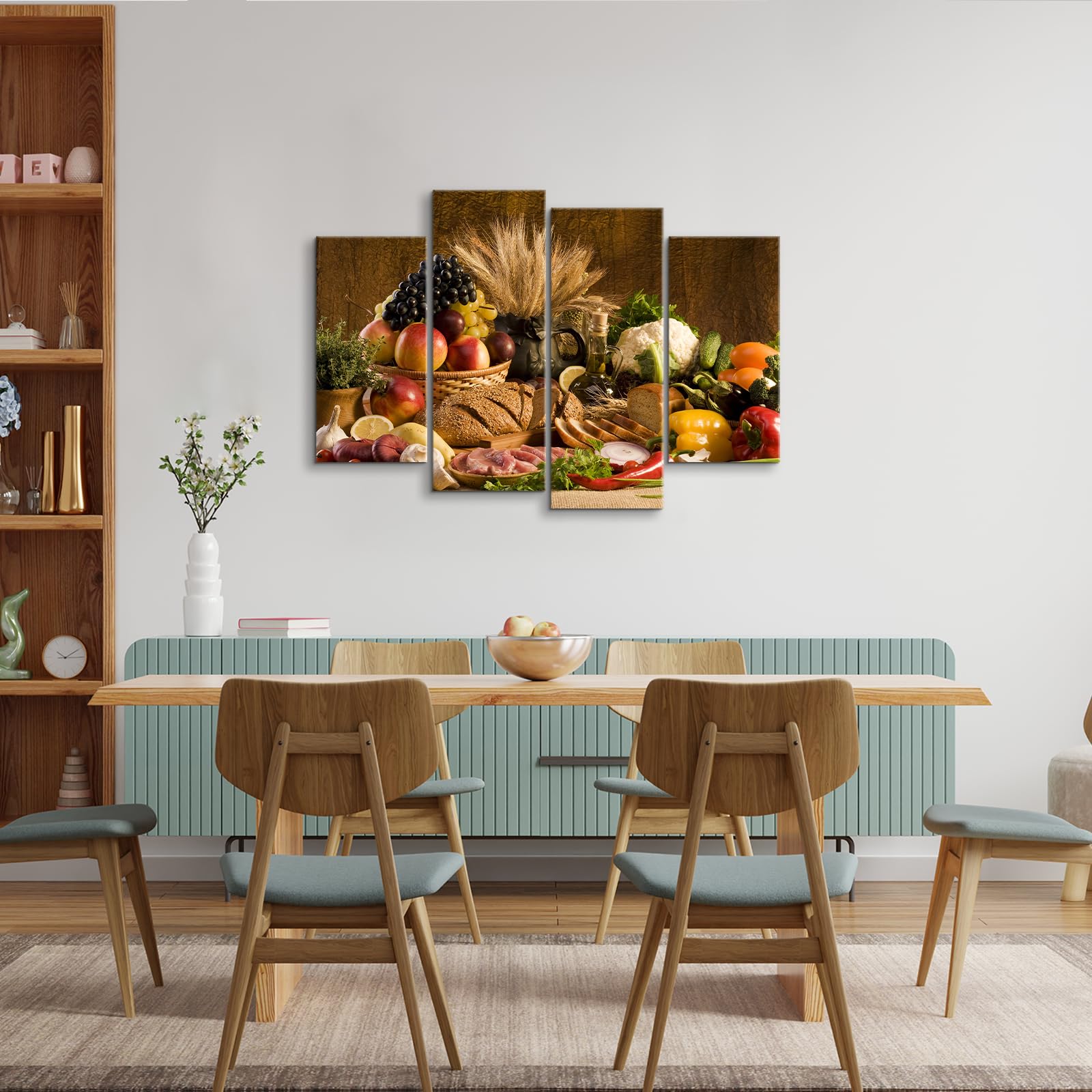 YOUHONG 4-Piece Fruit Wall Art - Kitchen Canvas Decor for Home & Dining Room - Ready to Hang (40