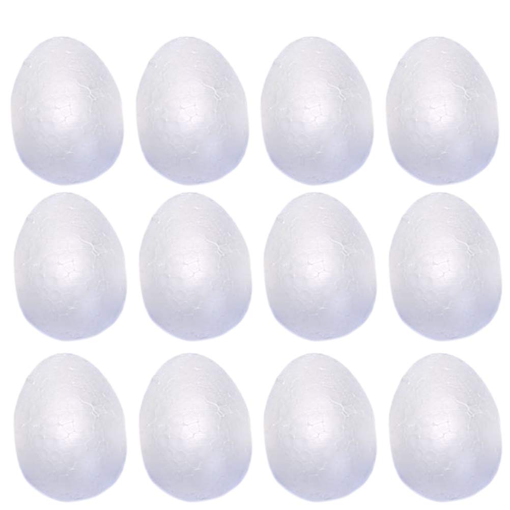 PRETYZOOM 12-Piece DIY Easter Egg Painting Kit - 8cm White EPS Foam Eggs for Kids Crafts, Easter Decorations & Party Favors - Creative Hand-Painted Art Activity for Children (Perfect for Easter Celebrations, Classroom Projects & Holiday Decor)