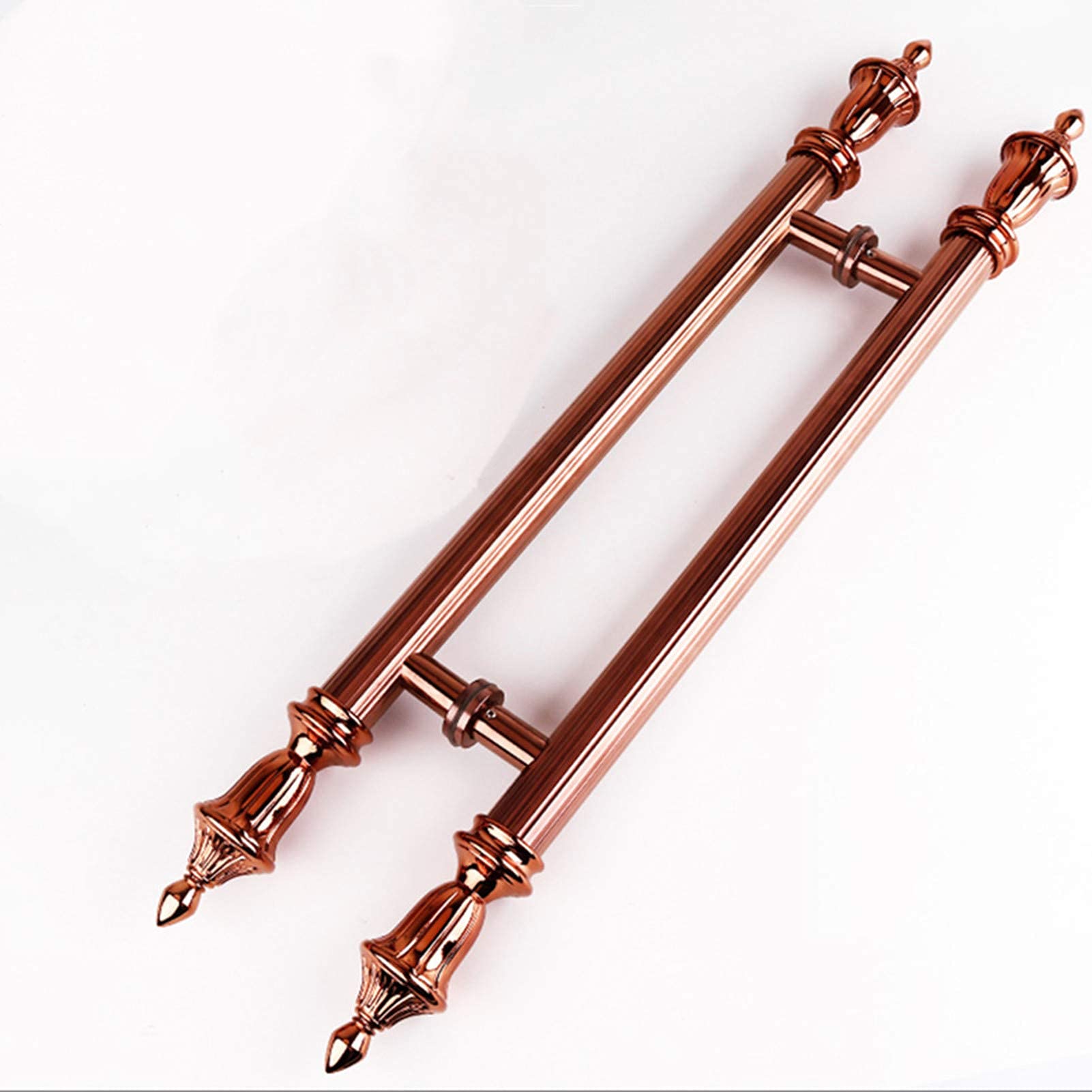 FMOGE Vintage Barn Glass Door Handle Set - Heavy Duty 304 Stainless Steel Double Sided Bar Handle - Commercial Push Pull Door Hardware - Back to Back Handle for Wood, Timber & Steel Doors (Rose Hole Center 900mm) - Perfect for Farmhouse, Restaurant & Office Doors