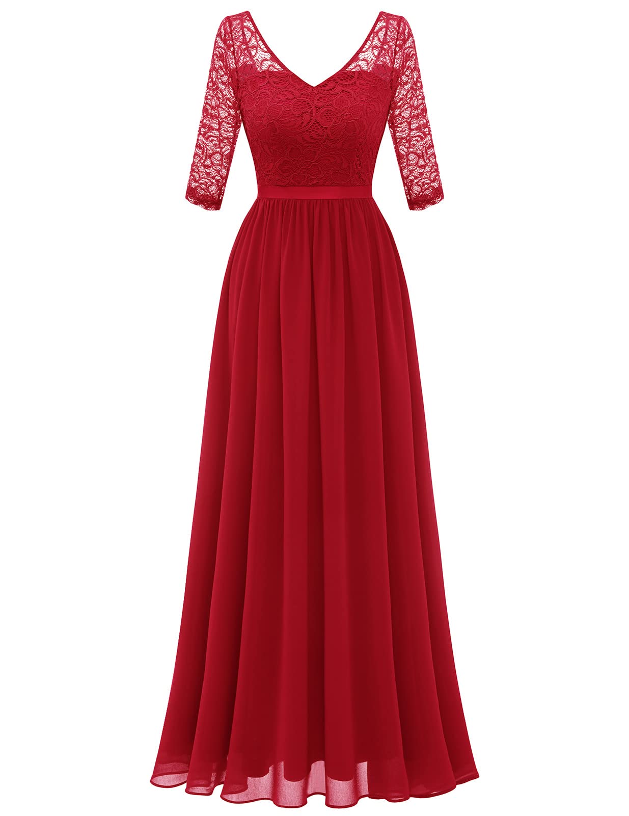 Elegant Long Sleeve Bridesmaid Dress for Women - Formal Evening Gown for Wedding Party, Prom, and Special Occasions