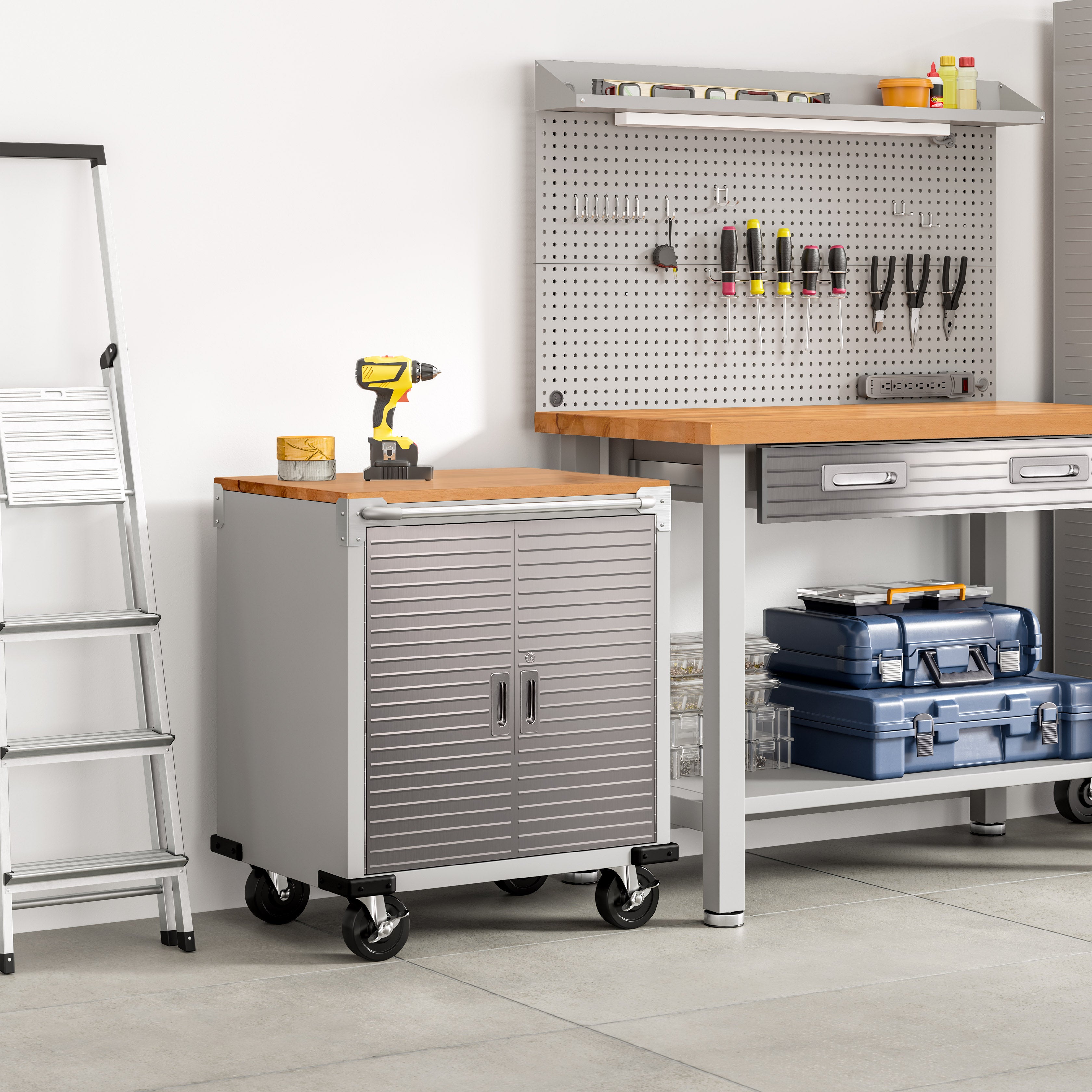 UltraHD® 2 Door Rolling Cabinet - Heavy Duty Mobile Storage for Tools & Equipment | Garage, Workshop & Office Organization Solution