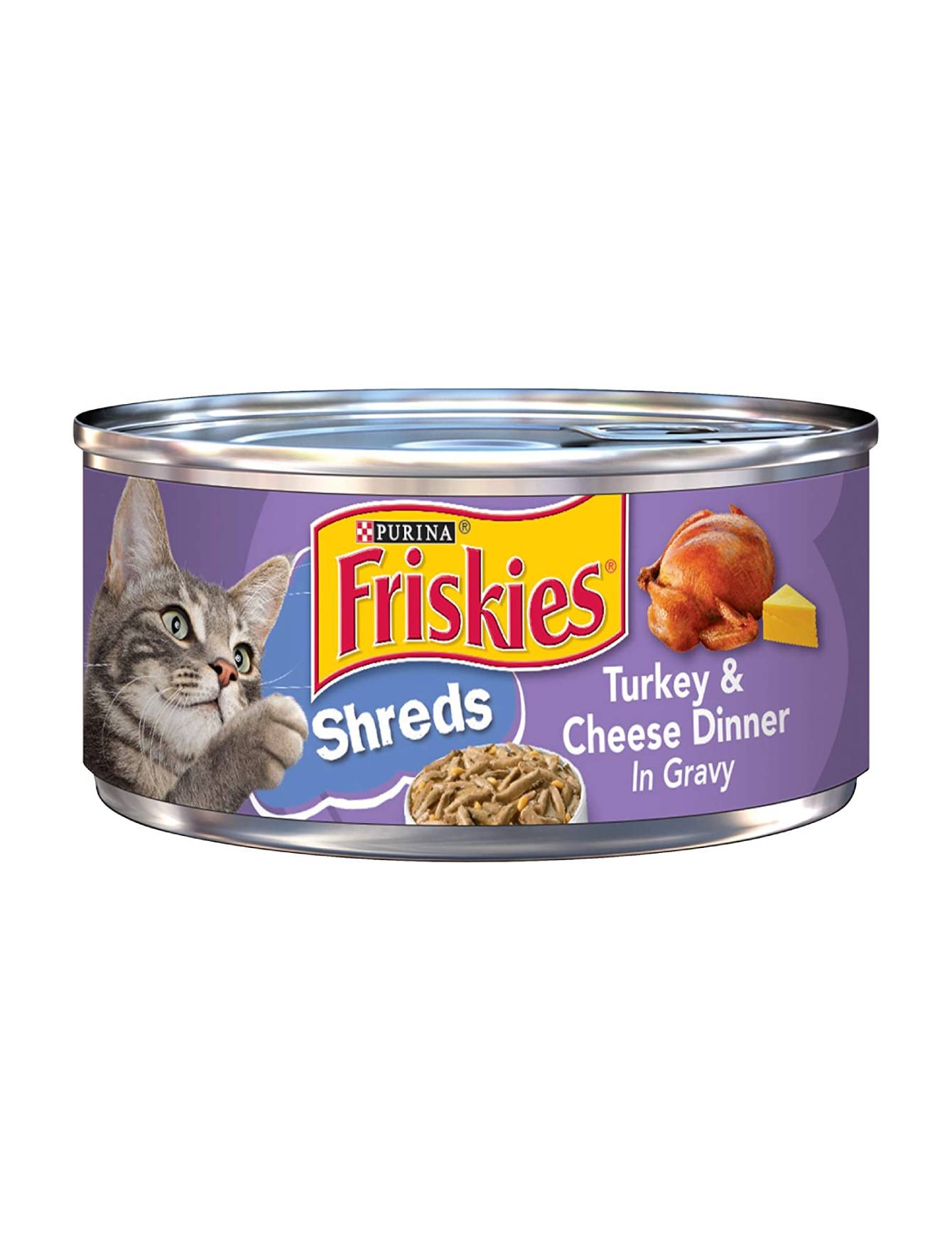 Friskies Turkey & Cheese Canned Cat Food 156g - Grain-Free Wet Food for Adult Cats, Kitten Treats - Perfect for Mealtime, Travel & Indoor Cats