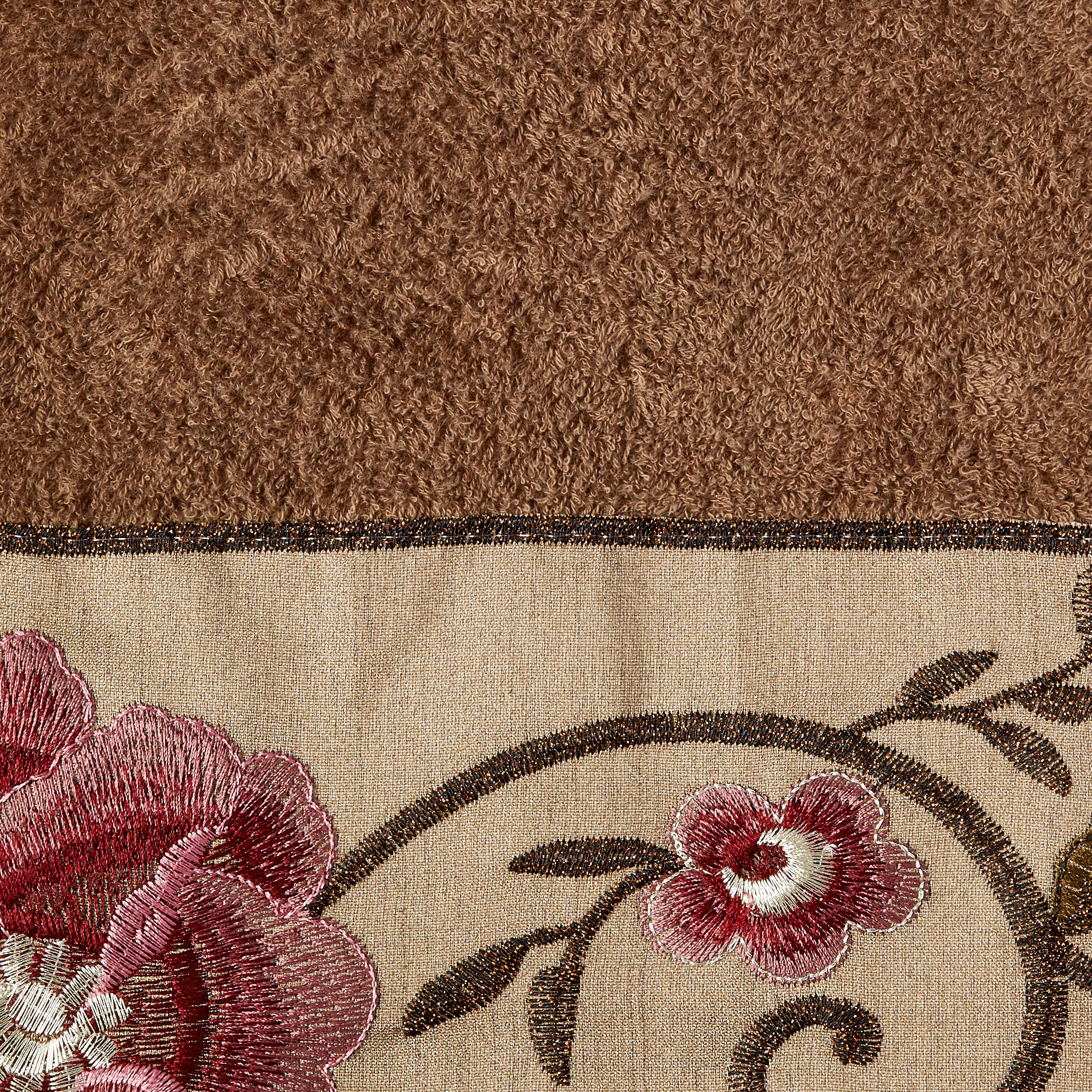 Luxury Bath Towels Set of 3 - Larissa Collection Rose Pattern - Super Soft & Absorbent Cotton Towels for Spa, Bathroom & Guest Use