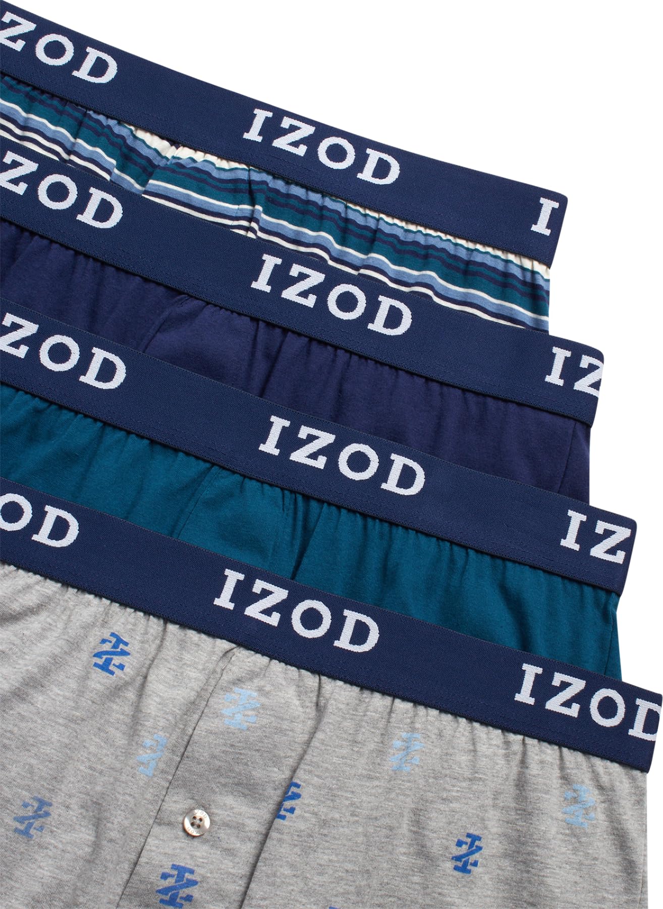 IZOD Men's Boxer Shorts 4-Pack - Soft Breathable Classic Knit Underwear with Functional Fly - Comfortable Everyday Wear for Work, Gym & Lounge (Sizes M-2XL)