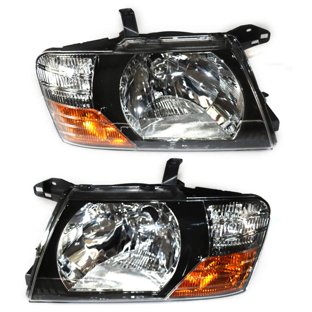 2000-2006 Mitsubishi Pajero Montero Replacement Headlights Pair - Left & Right Side Headlamps with Bulbs Included | Perfect for Night Driving & Off-Road Adventures