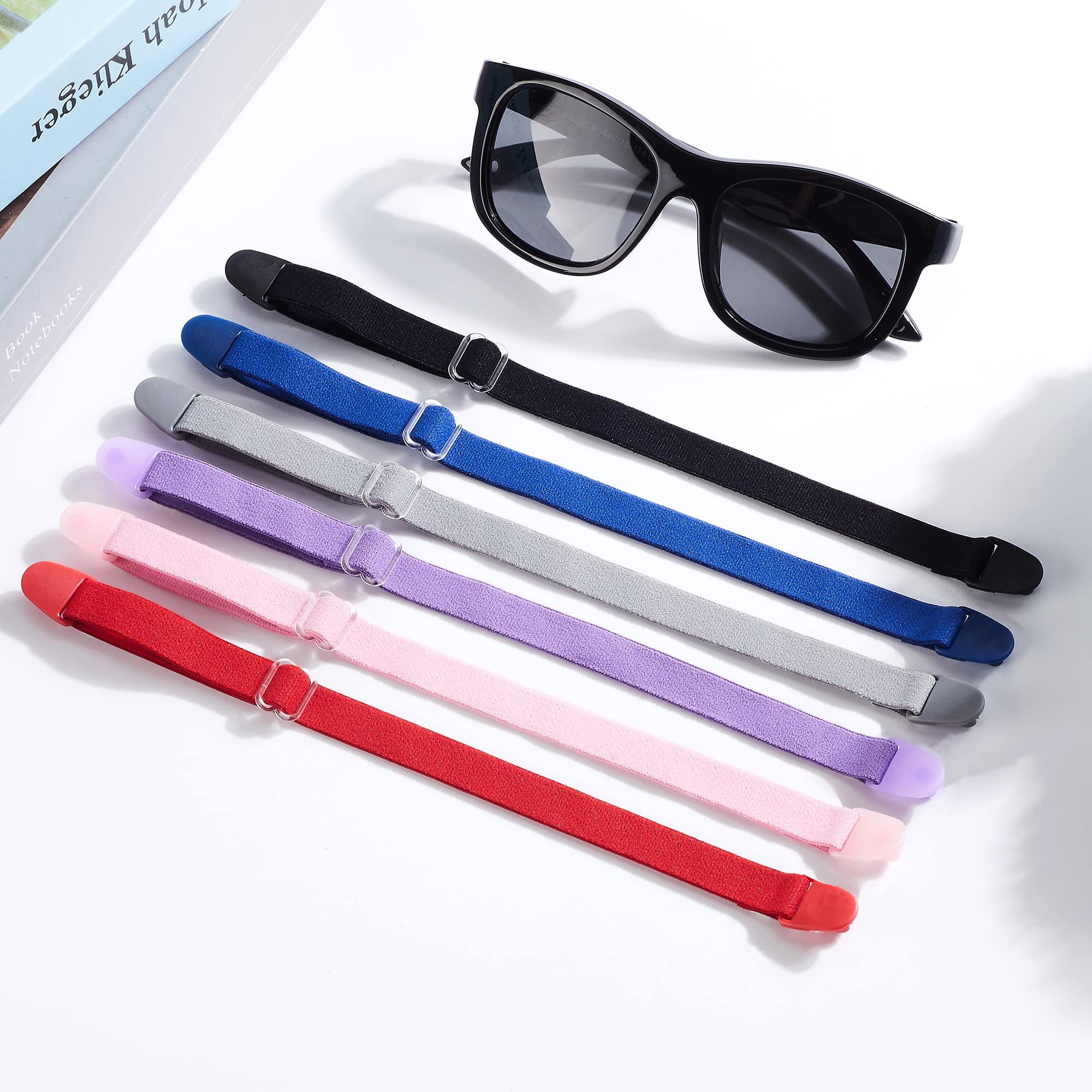 LVVFIT Adjustable Kids Glasses Strap - 4 Pack Elastic Eyewear Bands for Toddlers, Boys & Girls | Sports, Reading & Outdoor Activities (Blue)