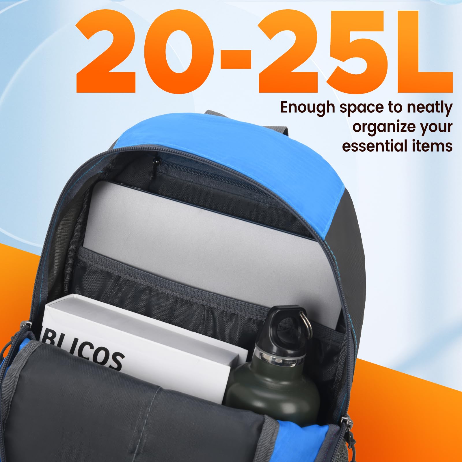 Sunhiker Lightweight Water Resistant Cycling Hiking Backpack - Compact Daypack for Outdoor Adventures, Travel & Commuting (Model M0714)