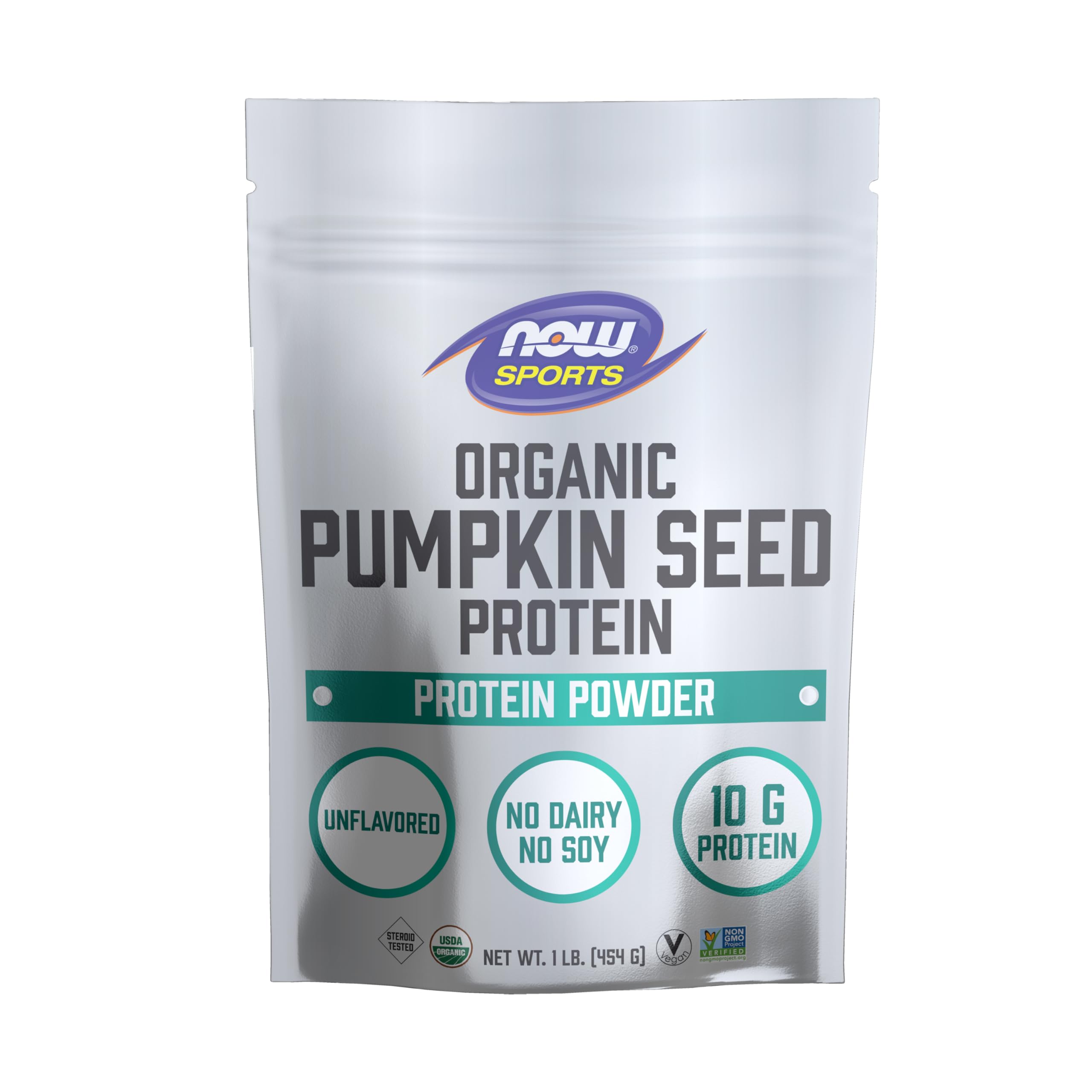 NOW Foods Organic Pumpkin Seed Protein Powder - 10g Protein Per Serving, Non-GMO Certified, Unflavored, 1lb - Perfect for Smoothies, Baking & Post-Workout Recovery