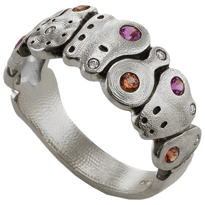 Alex Sepkus Amy's Flowers Dome Large Ring R 192PSOA - Elegant Floral Statement Jewelry for Women, Perfect for Weddings, Parties & Special Occasions