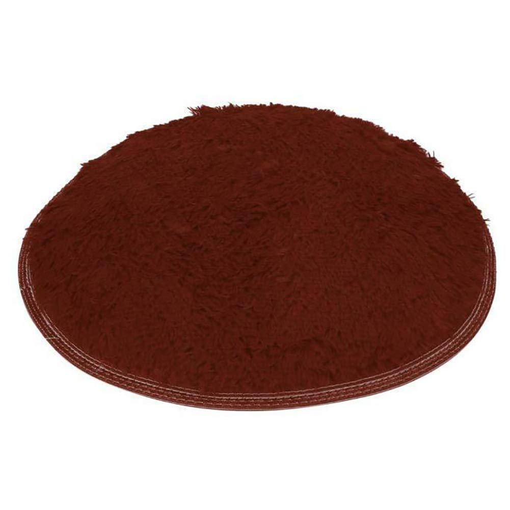 40cm Round Soft Non-Slip Fleece Bath Mat - Absorbent Bathroom Rug for Shower, Bedroom & Home Decor - Grey Plush Floor Mat for Comfort & Safety