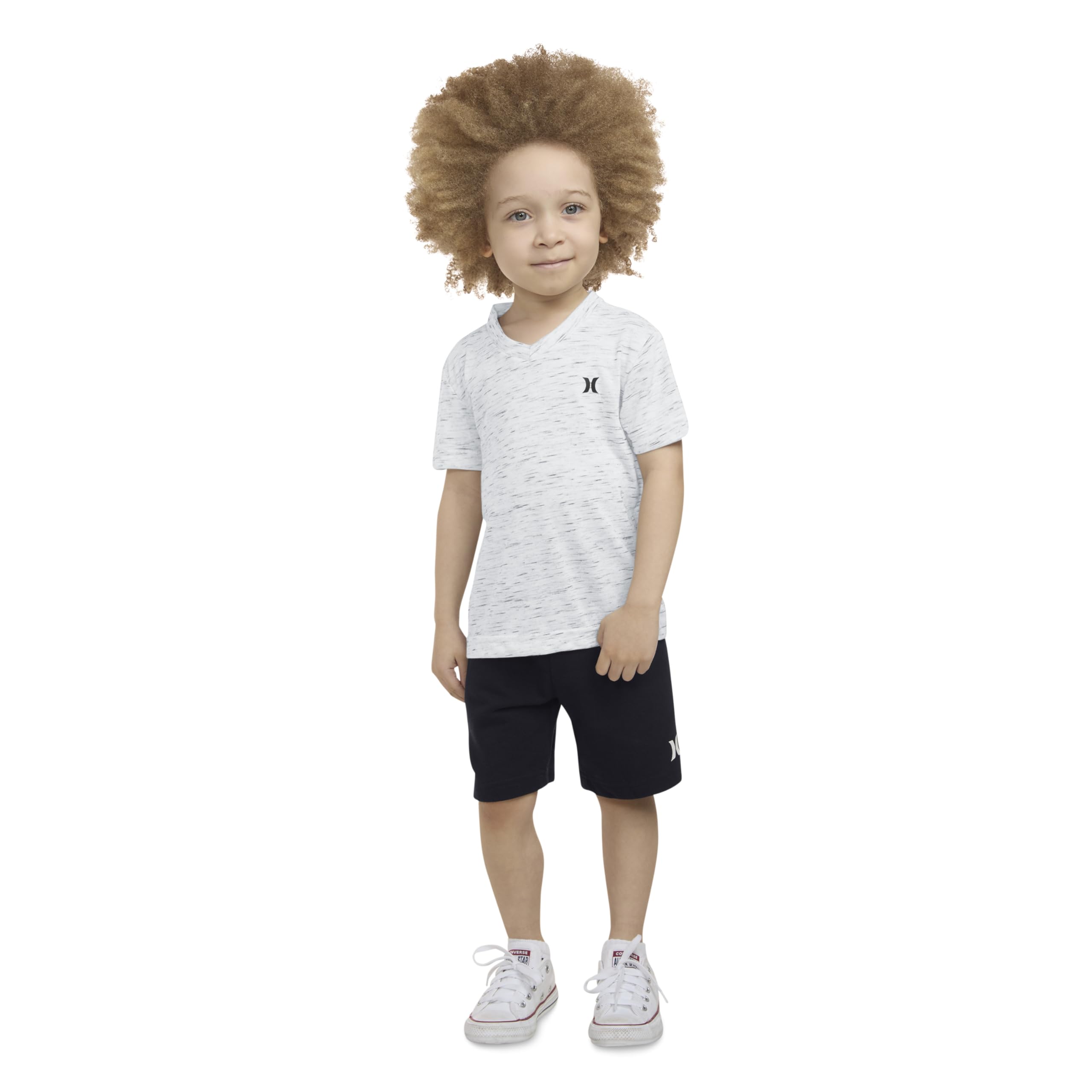 Hurley Baby Boys' Soft Basic 2-Piece T-Shirt and Shorts Outfit Set - Comfortable Cotton Playwear for Toddlers (1-3 Years) | Perfect for Playdates, Daycare & Summer Adventures