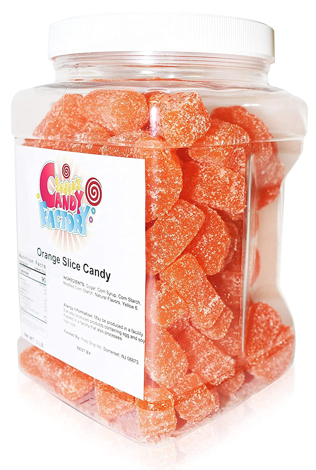 Sarah's Candy Factory Orange Slice Candy - 3 Lbs Bulk Jar - Sweet & Tangy Orange Flavored Gummy Slices - Perfect for Parties, Baking & Gift Giving
