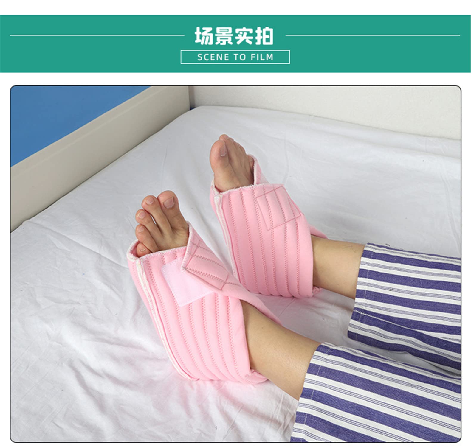 2 Pcs Heel Protector Cushions for Bedridden Patients - Pressure Relieving Foot Support Pillows for Pressure Ulcer Prevention - Soft Pink Heel Pads for Elderly Care & Hospital Use - Ideal for Wheelchair, Bed Rest & Post-Surgery Recovery