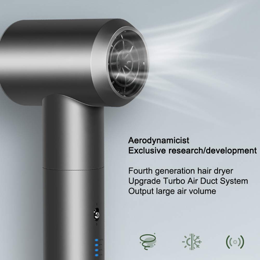 Portable Cordless Hair Dryer with USB Rechargeable Battery & Charging Base - Lightweight Travel Blow Dryer for Home, School, Art Painting, Pet Grooming & Outdoor Adventures
