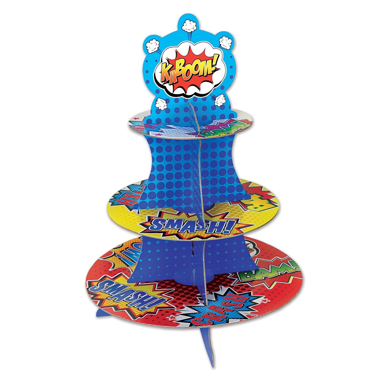 12 Pack Beistle Hero Party Cupcake Stand - Durable Plastic Tiered Dessert Display for Birthday, Baby Shower & Wedding Celebrations - Perfect for Cupcakes, Cookies & Treats