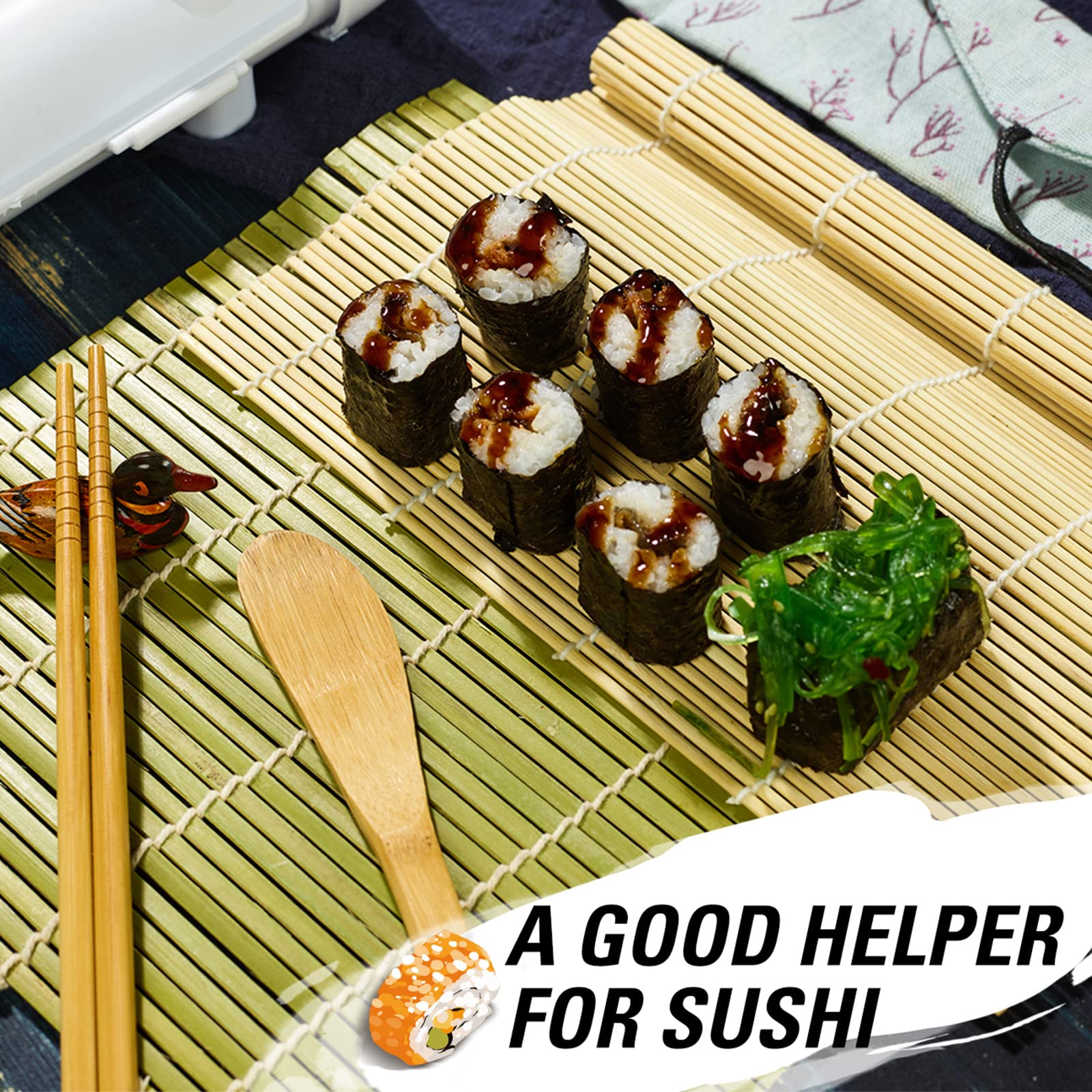 ISSEVE Sushi Making Kit - Complete DIY Sushi Roller with Bamboo Mats, Chopsticks, Paddle & Knife | Perfect for Home Chefs & Japanese Cuisine Lovers | Great for Parties, Date Nights & Family Cooking Activities