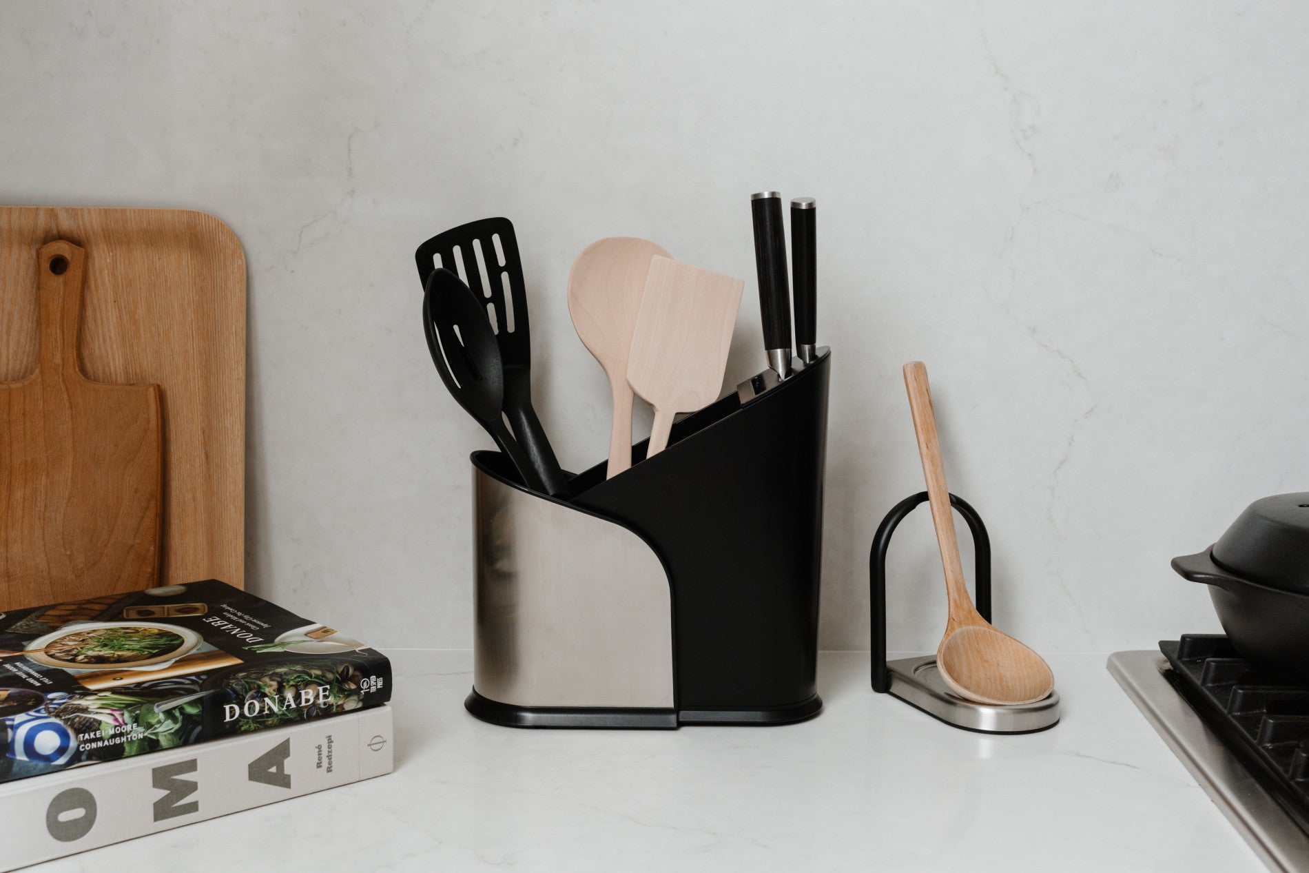 Laydle Spoon Rest - Heat Resistant Ceramic Spoon Holder for Kitchen Countertop - Perfect for Cooking, Serving, and Keeping Counters Clean - Ideal for Home Chefs and Dinner Parties