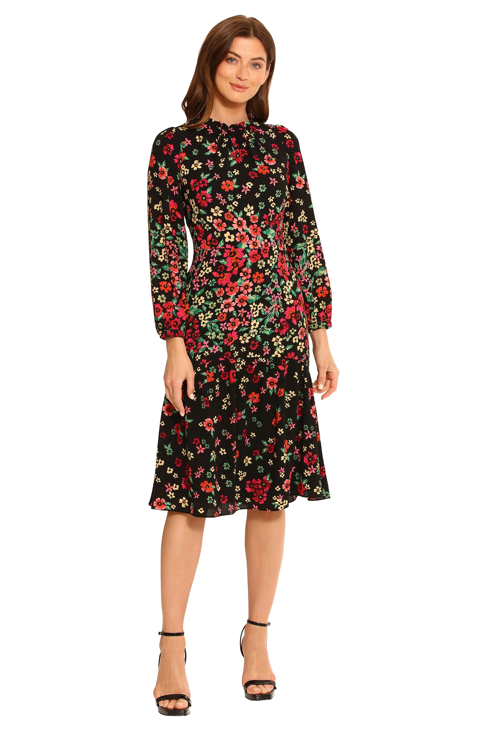 Maggy London Women's Long Sleeve Ruffle Dress for Work & Events