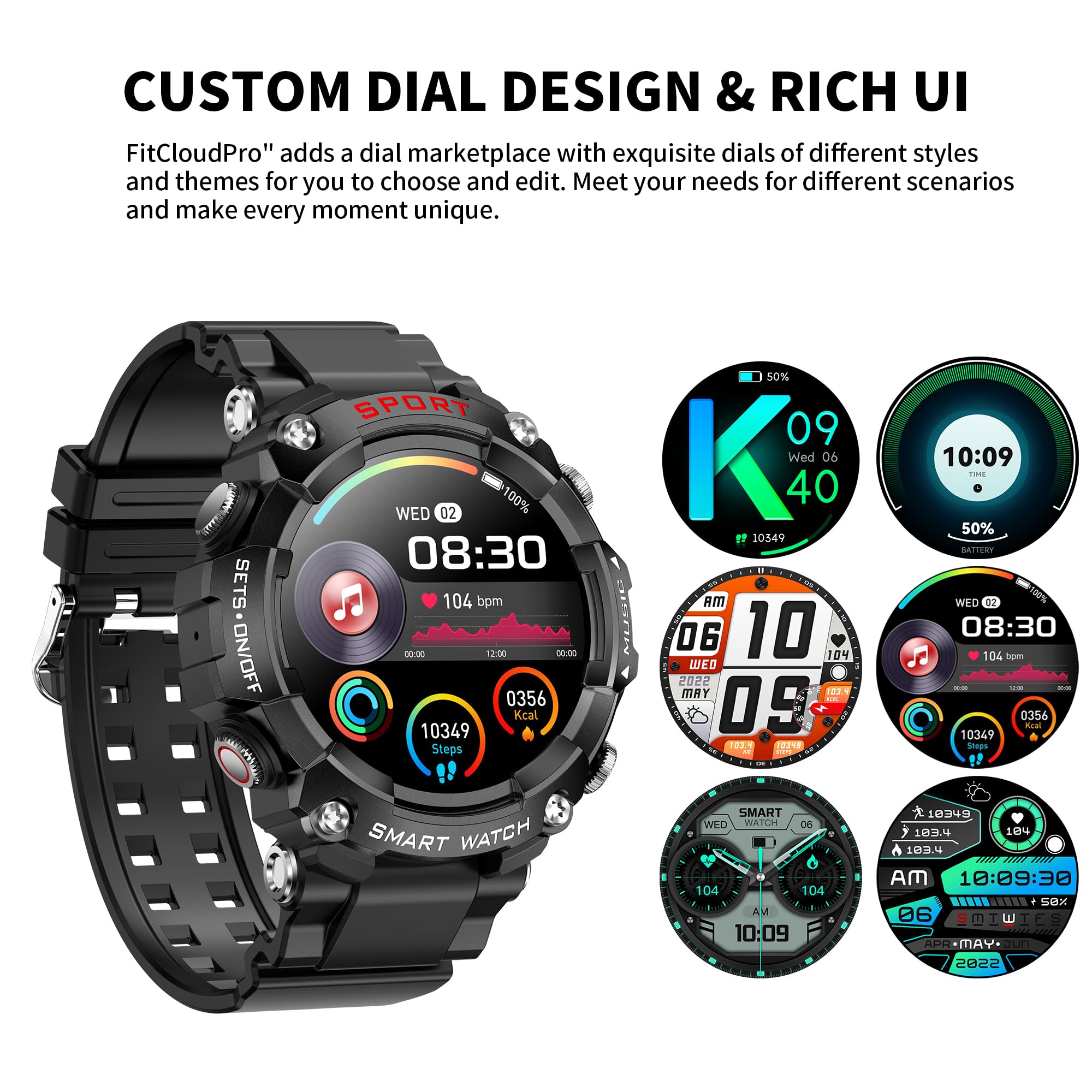 1.52-inch Full Touch HD Screen Smartwatch with TWS Earbuds - Metal Body, Custom Dial, Local Music Storage, Health Monitoring & Message Notifications | Perfect for Running, Gym Workouts & Daily Activity Tracking