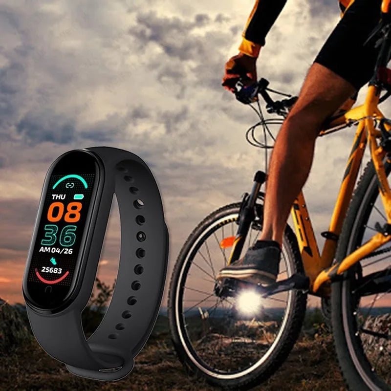 M6 Sport Smartwatch - Fitness Tracker with Heart Rate Monitor, Sleep Tracking, Music Playback & Waterproof Design for Running, Swimming & Outdoor Activities