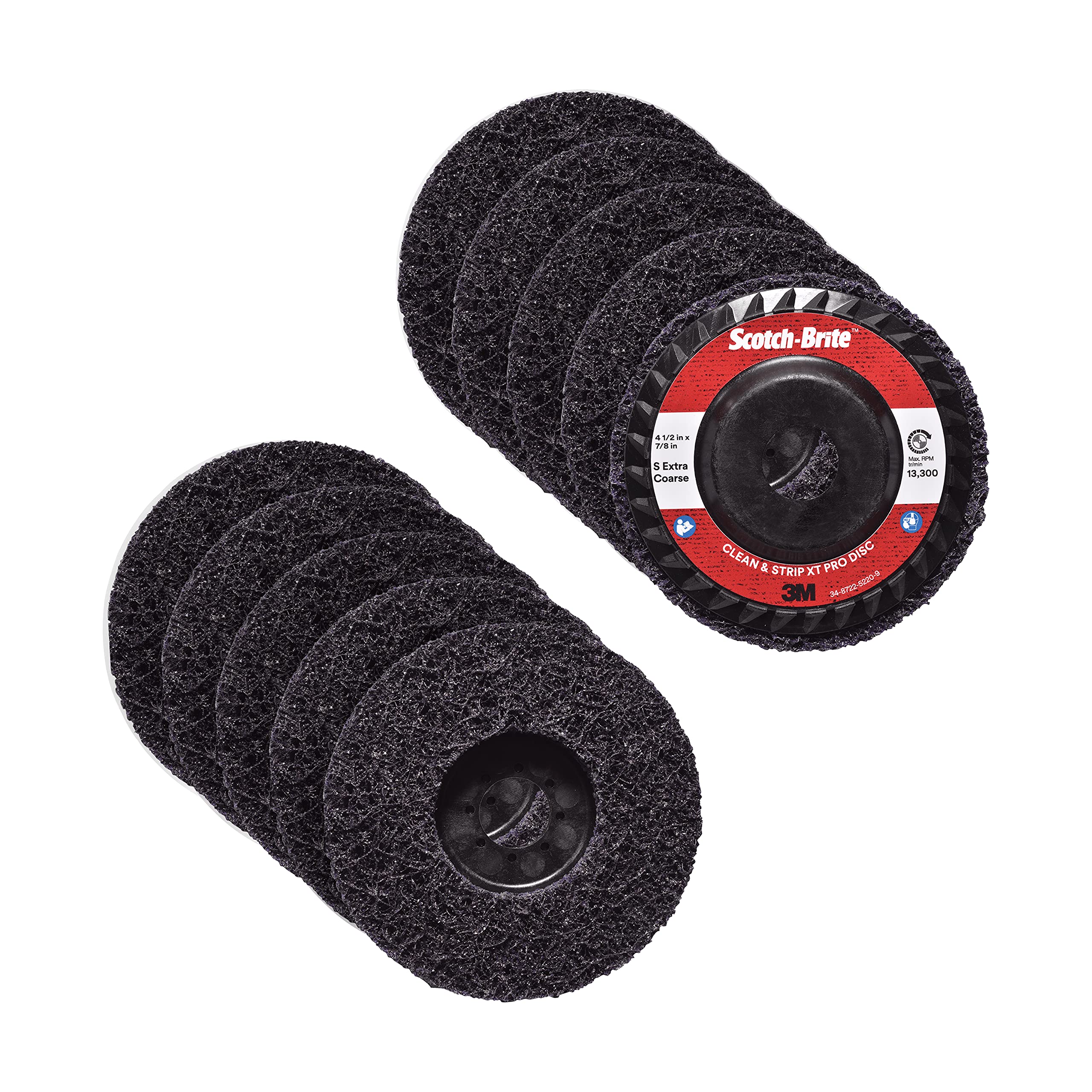 3M Scotch-Brite Clean and Strip XT Pro Disc - 10 Pack, 4-1/2
