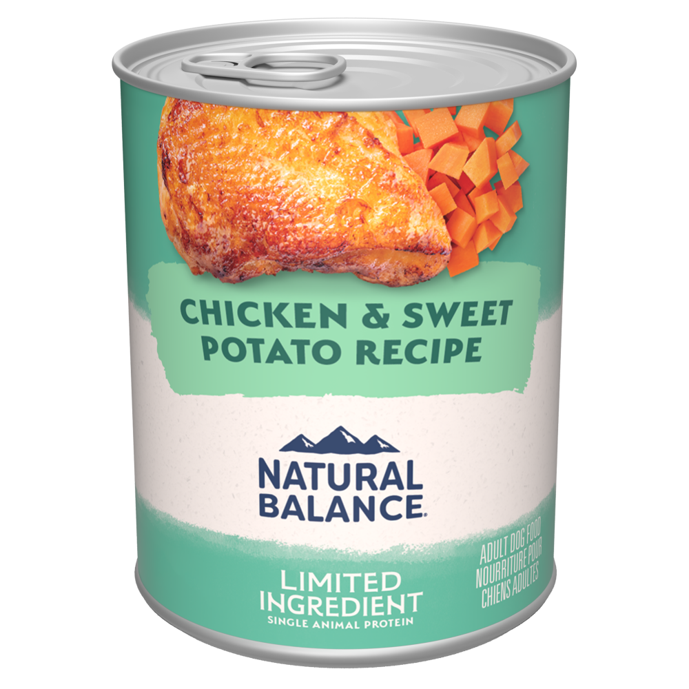 Natural Balance Limited Ingredient Grain-Free Chicken & Sweet Potato Wet Canned Dog Food for Sensitive Stomachs - Healthy Digestive Support for Adult Dogs - Perfect for Mealtime & Training Treats