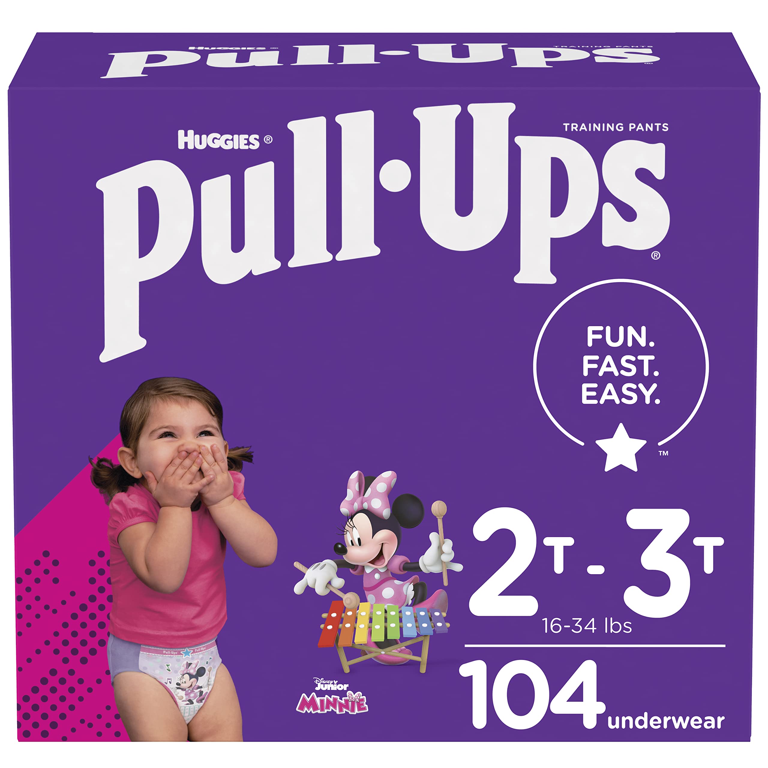 Girls Potty Training Underwear 2T-3T - Easy Open Training Pants with Learning Designs | Soft & Absorbent Pull-Ups for Toddler Toilet Training | Daycare & Home Use