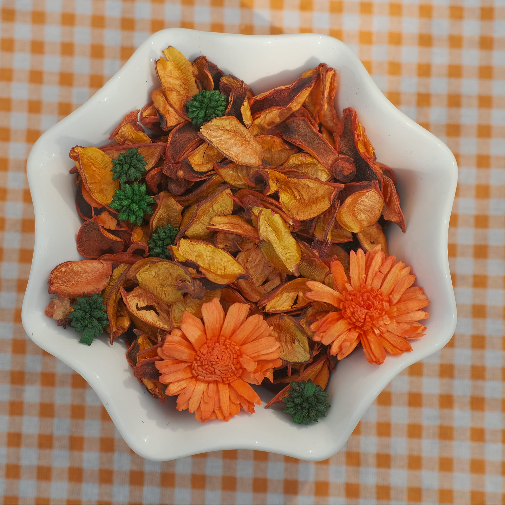 Citrus Orange Scented Potpourri Bags - Dried Flower Bowl Fillers for Home Fragrance | Aromatic Sachets & Vase Decor - Perfect for Living Room, Bathroom & Gift Giving